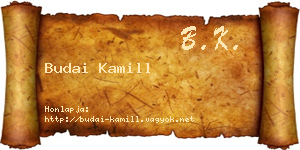 Budai Kamill névjegykártya