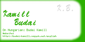 kamill budai business card